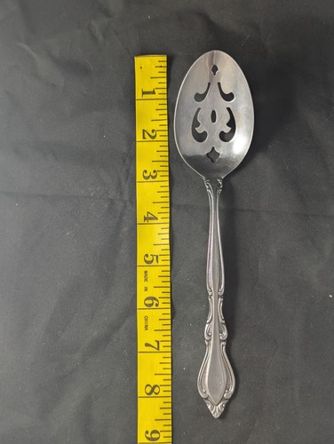 Stanley Roberts AUBERGE Serving Spoon Pierced Slotted Stainless Flatware - Picture 2 of 7