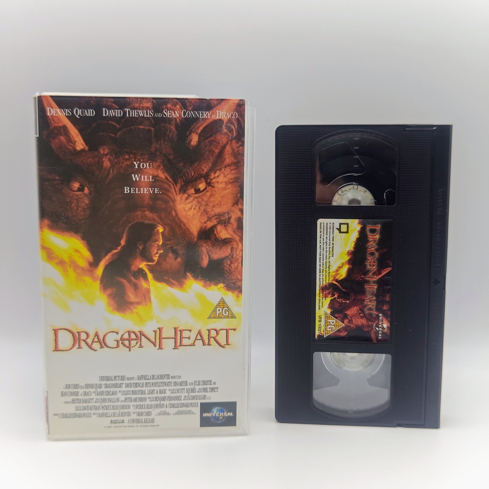 Dragonheart VHS Action Dragons Sean Connery Dennis Quaid David Thewlis Tape