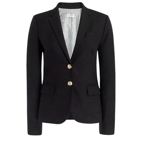J.Crew Original Schoolboy Wool Blend Blazer Jacket Black Style #92480 Sz 4
