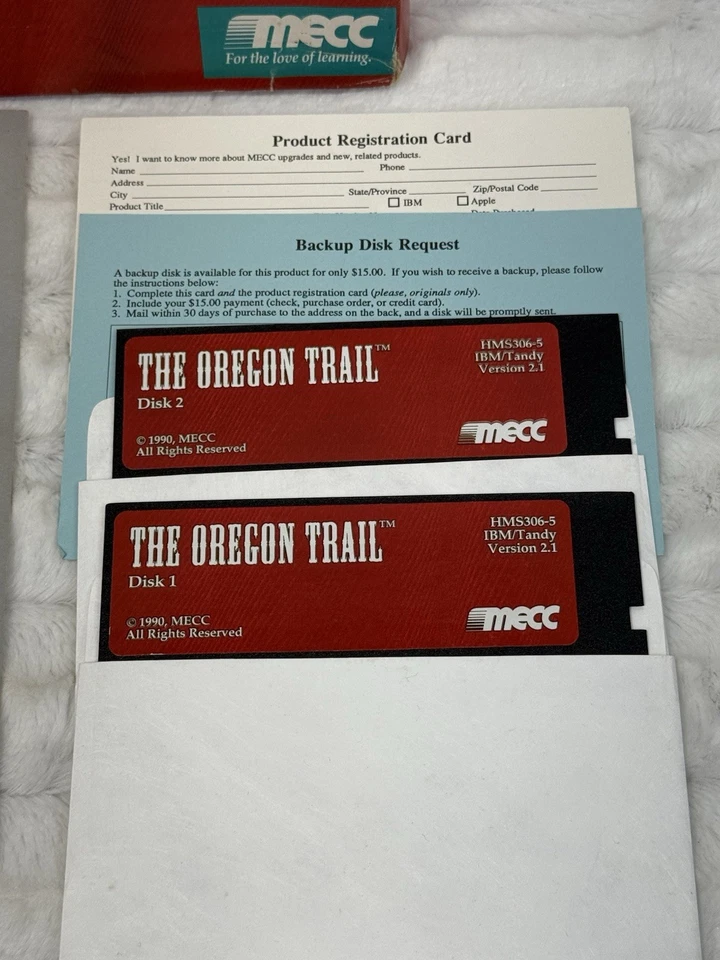 Vintage IBM Software The Oregon Trail (PC, DOS) MECC Big Box 5.25 & 3.5 Media - Image 2 of 4