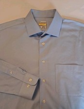 Pronto Uomo Couture Dress Shirt Mens Sz 16 34/35 Non-Iron Slim Fit Pocket Cotton