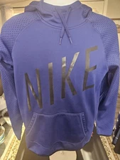 NIKE dri fit youth boys medium blue pull Over  hoodie