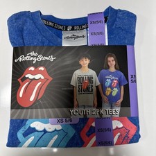 New The Rolling Stones Boys/Girls Youth 2 Pack T-shirt Short Sleeves Size XS 5/6