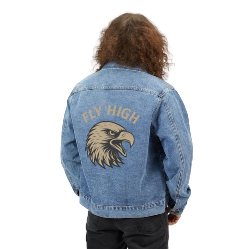 Embroidered Denim Jacket, Casual Men's Outerwear, Street Style, Perfect Gift, - Picture 5 of 5