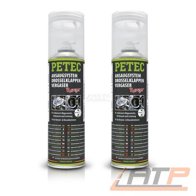 PETEC 2x 500ml ANSAUGSYSTEM DROSSELKLAPPENREINIGER VERGASERREINIGER