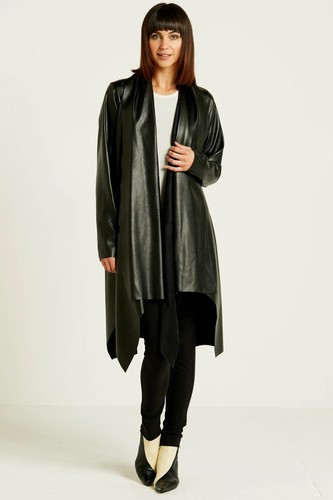 Abrigo Chaqueta PLANET By Lauren G Negro CUERO VEGANO PLUMERO Talla (1) Precio de venta sugerido por el fabricante 384 USD - Imagen 11 de 11