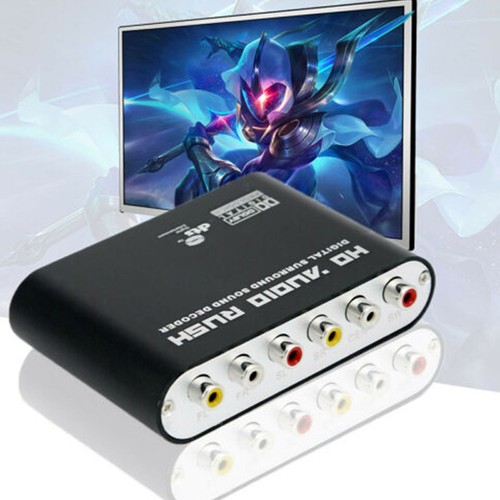 Decodificador de sonido digital Audio 5.1CH AC3 DTS óptico SPDIF coaxial a 6RCA con cable - Imagen 3 de 6