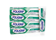 Super Poligrip Zinc Free Denture and Partials Adhesive Cream, 2.4 ounce Pack of