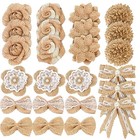  24 Pcs Hochzeitsdekoration Hochzeitszubehör Sackleinenblumendekor