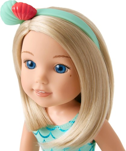 Muñeca WellieWishers Camille - Sirena de 14,5 pulgadas con leotardo azul y accesorios - Imagen 6 de 8