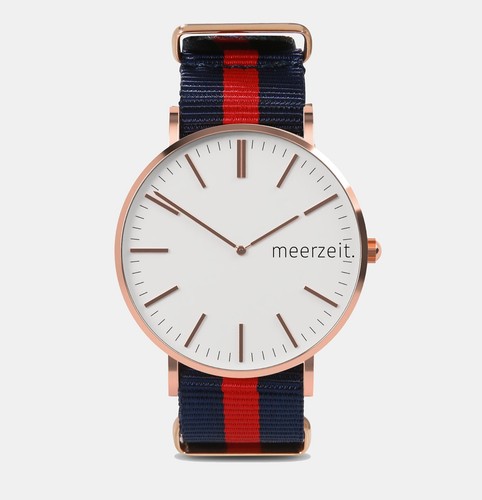 meerzeit. heimathafen - leysand. / kopersand. 40mm Größe maritime Armbanduhr - Bild 10 von 19