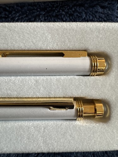 Vintage Avon Sparkle & Style Kugelschreiber und Bleistift Set Weiß & Gold mit Original Box - Bild 6 von 6