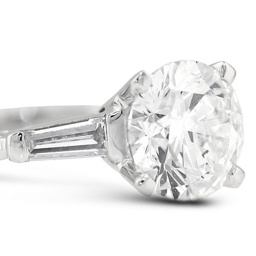 Anillo de compromiso clásico de oro blanco con diamantes naturales redondos de 0,78 quilates H SI1 - Imagen 5 de 11