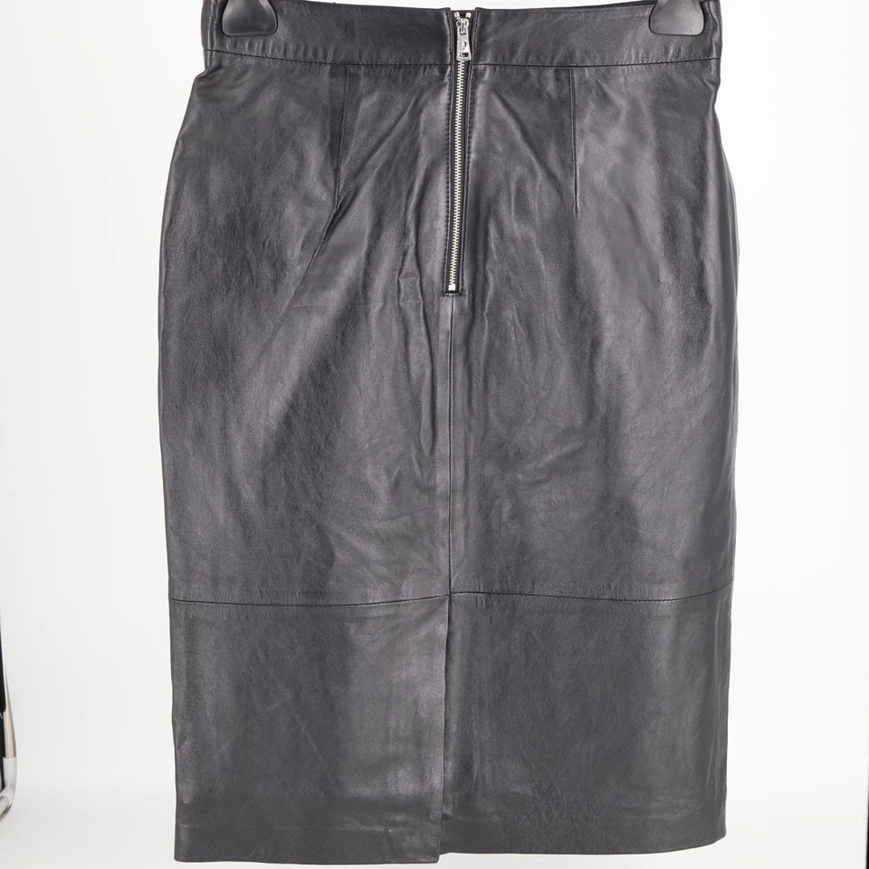 Polo Ralph Lauren Negro Cordero Cuero Cupro Falda US 4/S Foto 2 de 4