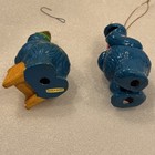 2 x 1987 VTG Ceramic Sesame Street Cookie Monster Ornament Muppets Jim Henson — photo 6