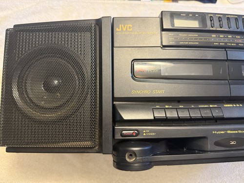 JVC PC-X100 CD Portable System Dual-Voltage Dual Cassette HyperBass Boombox 1992 - Picture 3 of 13