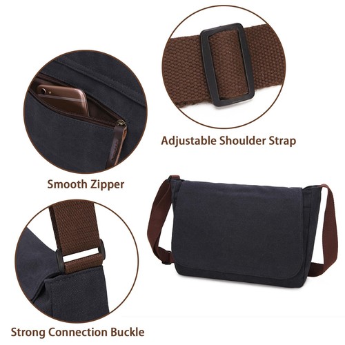 Messenger Bag, klassische Vintage Messenger Bags, Canvas Messenger Bag, Schulter... - Bild 5 von 7