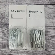 2x IKEA RIKTIG Curtain Hooks – 20 Hooks In Pack (40 total) ~ NEW