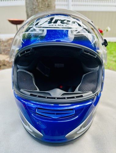 Vintage 07’ Arai Vector Web Blue Tribal Full Face Helmet/Clear Visor/Size Large - Picture 13 of 18