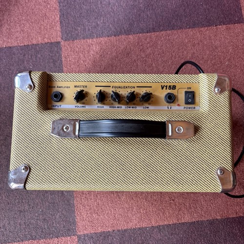 Subzero V15B Practice Bass Amplifier Speaker, 15W, Tweed Design 34x30x20cm - Picture 2 of 6