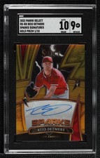 2022 Select Sparks Signatures Gold Prizm /10 Reid Detmers SGC 9 Rookie Auto RC