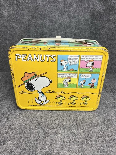 1960’s Peanuts Snoopy Metall Brotdose & Thermoskanne VINTAGE Lunchbox Baseball - Bild 4 von 15