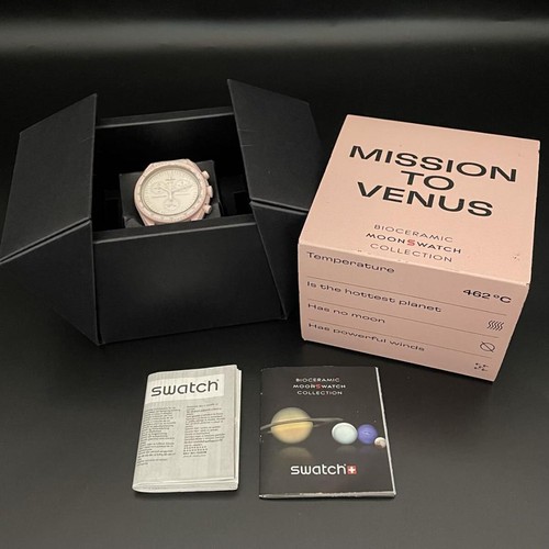 OMEGA x SWATCH Speedmaster Venus Chronograph Quartz Watch 40mm Pink Nylon - Picture 10 of 10