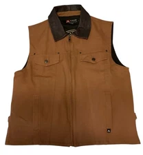 KAKADU M Conceal Carry Canvas Leather Collar Tactical Zip Vest Australia *Mint*
