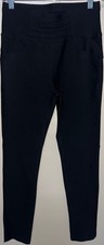 Black Women's Slim Fit Dress Pants Size M / L Cotton Polyester Stretch Good