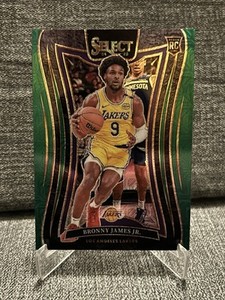 2024-25 Panini Select #90 Bronny James Jr. Green Mojo Prizm RC