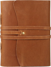 Tan Handmade Leather Journal | 8X6 Inch Vintage Writing Notebook Unlined Pages |