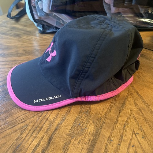 Under Armour Womens Pink Black Adjustable Strap Back Coldblack OSFA Cap Hat - Bild 2 von 7
