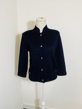 Smart Vintage 1980s Women's Navy Aquascutum Cardigan Small Gold Buttons