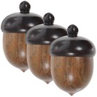  3 Pcs Acorns Craft Supplies Color-blocked Wood Nut Pendant for Crafts Decor
