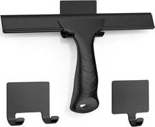 All-Purpose Stainless Steel Shower Squeegee for Cglass Door with 2 Adhesive Hook