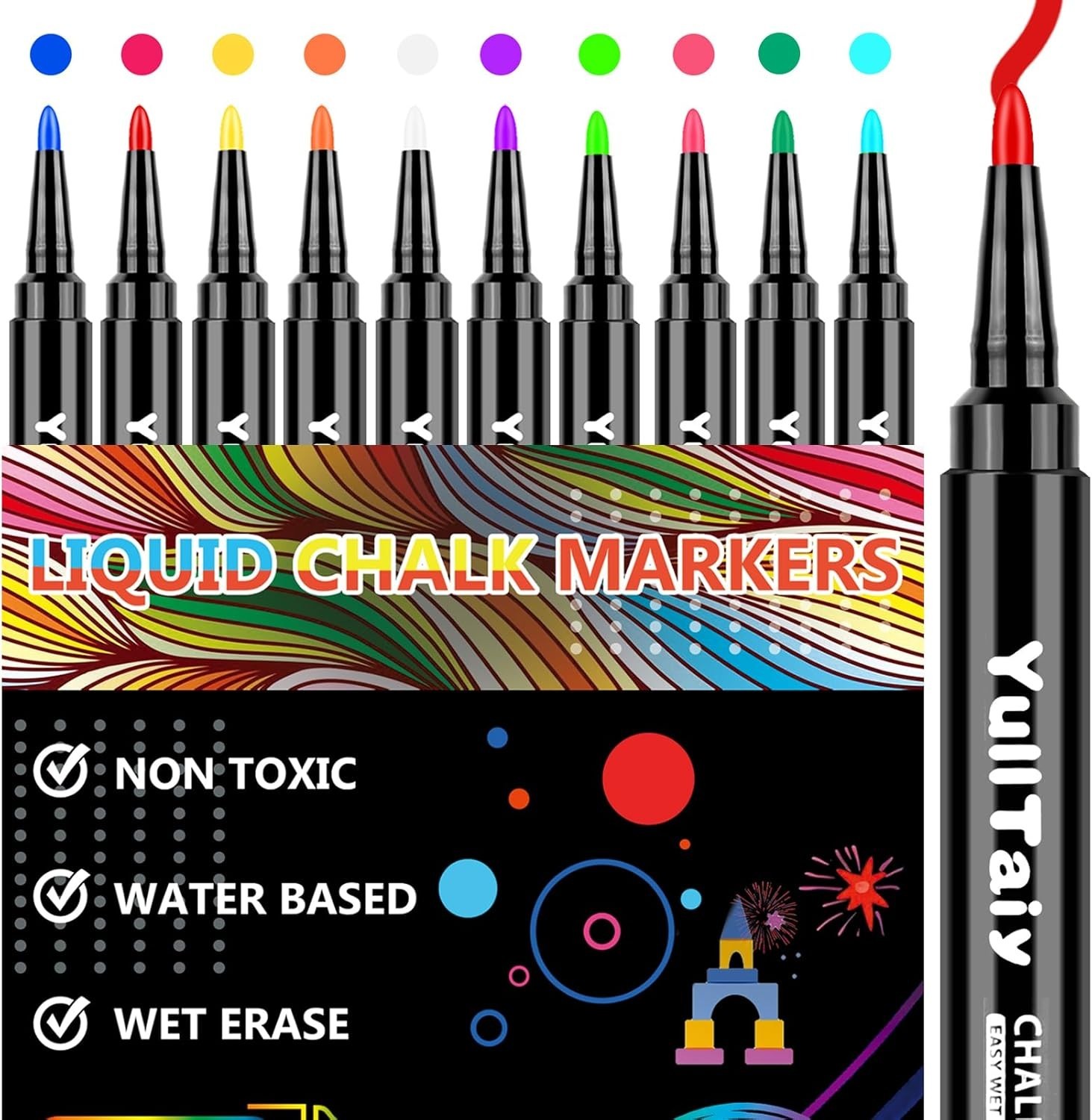Pens Erasable Glass Window Whiteboard Menu 1mm Fine Tip