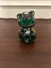 FENTON ART GLASS 1996-1997 SPRUCE GREEN MAGNOLIA BEAR FIGURINE