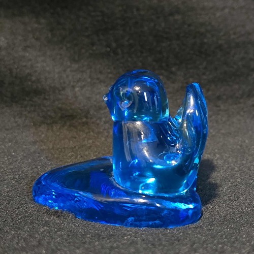 VTG 1992 LEO WARD SIGNED LARGE Glass BLUEBIRDS OF HAPPINESS PAIR on HEART UV365 - Picture 19 of 21