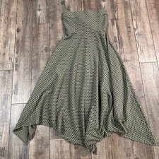 Urban Outfitters Dress Womens Medium Green Textured Knit Strapless Hanky Hem