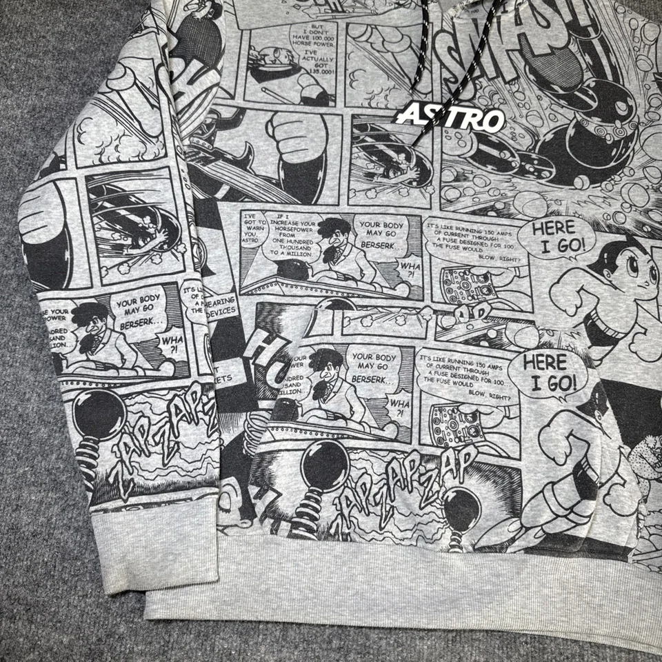 Sudadera con Capucha Southpole X Astro Boy Estampado de Cómic Gris Negro Pullover Polar Talla M Foto 2 de 4