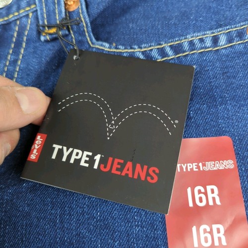 Vintage Y2K Levis Type 1 Jeans Jungen 16 Reg Blau Real Loose Straight Denim Weite - Bild 8 von 22