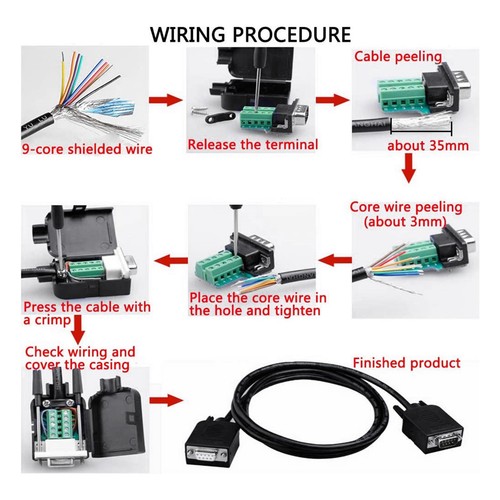 4 STÜCKE DB9--Buchse, LöTfreier DB9-RS232-D-SUB-Seriell-Zu-9-Pin-Port-Termi4214 - Afbeelding 5 van 7