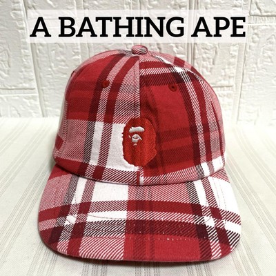 A BATHING APE ベースボールキャップ レッド A Bathing Ape Color Camo NYC Logo Mesh Cap red