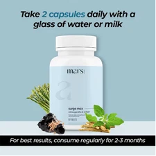 Authentic mars S-urge Max Supplement with Shelajeet & Ashwagandha (60 Capsules)