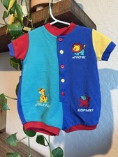 Vintage Small Steps Color Block Newborn Romper One Piece