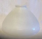 Vintage Corning 10" Milk Glass Lamp Shade 2-3/4" Fitter Waffle Pattern No. 82416
