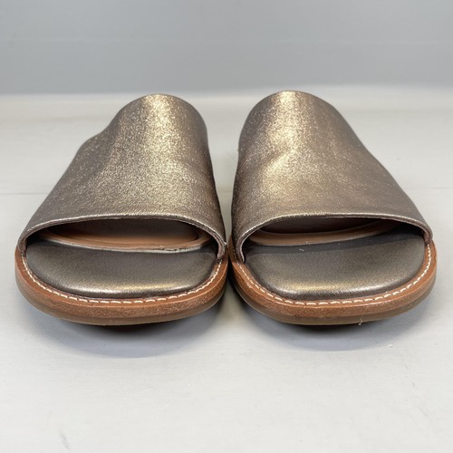 Sandalias sin cordones Sofft Noble para mujer talla 6,5 de cuero de peltre metálico - Imagen 3 de 10