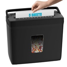 Paper Shredder for Home,5 Sheet Desktop Cross Cut with 2.38-Gallon Basket Shr...