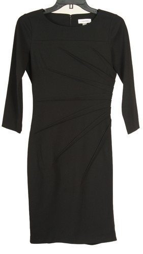 Vestido para mujer Calvin Klein 2 funda negra manga 3/4 elástico a rayas