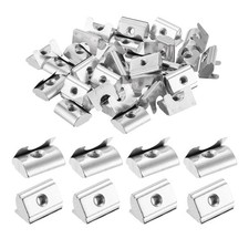 20Pcs M5 T Nuts Roll in Spring Carbon Steel Nickel Plated 4545 Series